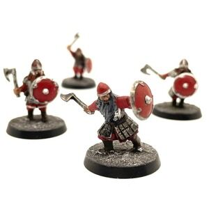 Dwarf Warriors 4 Painted Miniatures Fighter Cleric Guard Middle-Earth